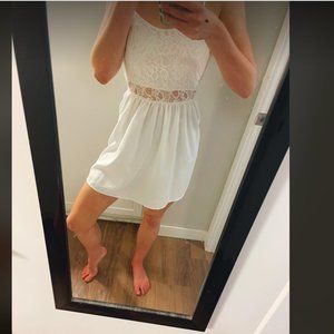 H&M White lace mini dress